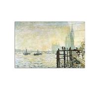 Artopweb CrystalArt 53 x 80 cm Plexiglass Picture with Shiny Glass Effect Light Ready to Hang Home Art Decoration Italian Design Eco-Friendly - Westminster Bridge in London by Monet Claude