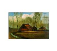 Artopweb CrystalArt 53 x 80 cm Plexiglass Picture with Shiny Glass Effect Light Ready to Hang Home Art Decoration Italian Design Eco-Friendly - Among Trees by Van Gogh Vincent