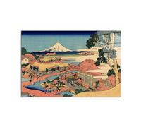 Artopweb CrystalArt 53 x 80 cm Plexiglass Picture with Shiny Glass Effect Light Ready to Hang Home Art Decoration Italian Design Eco-Friendly - The Tea Plantation by Hokusai Katsushika