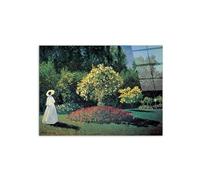 Artopweb CrystalArt 58 x 78 cm Plexiglass Picture with Shiny Glass Effect Light Ready to Hang Home Art Decoration Italian Design Eco-Friendly - Homage a Monet - Lady in the Garden