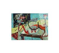 Artopweb CrystalArt 58 x 78 cm Plexiglass Picture with Shiny Glass Effect Light Ready to Hang Home Art Decoration Italian Design Eco-Friendly - Homage to Pollock - Stenographic Figure
