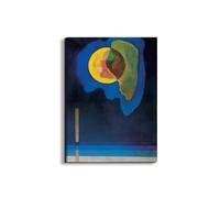 Artopweb EarthArt Materic 78 x 58 cm 3D Material Painting Light Brush Effect Ready to Hang Home Art Decoration Italian Design Eco-Friendly - Homage to Kandinsky - Yellow Circle