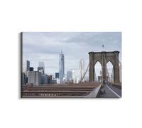 Artopweb EarthArt Plain 53 x 80 cm Fine Art Painting Opaque Anti-Reflection Lightweight Ready to Hang Home Art Decoration Italian Design Eco-Friendly - Brooklyn Bridge View by Art Studio