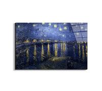 Artopweb EarthArt Total Gloss 53 × 80 cm Light Mirror Gloss Picture Ready to Hang Home Art Decoration Italian Design Eco-Friendly - Starry Night Over the Rhone by Van Gogh Vincent