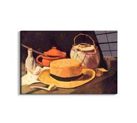 Artopweb EarthArt Total Gloss 53 x 80 cm Gloss Picture with Light Mirror Ready to Hang Home Art Decoration Italian Design Eco-Friendly - Still Life with Pipe and Straw Hat by Van Gogh Vincent