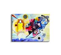 Artopweb EarthArt Total Gloss 58 x 78 cm Light Mirror Gloss Picture Ready to Hang Home Art Decoration Italian Design Eco-Friendly - Homage to Kandisnsky - Yellow-Red-Blue by Art Studio