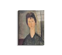 Artopweb EarthArt Total Gloss 78 x 58 cm Light Gloss Mirror Picture Ready to Hang Home Art Decoration Italian Design Eco-Friendly - Homage to Modigliani - Brunette Woman by Art Studio