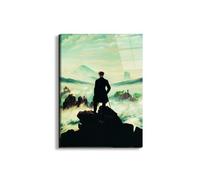 Artopweb EarthArt Total Gloss 78 x 58 cm Light Mirror Gloss Picture Ready to Hang Eco-Friendly - Homage to Friedrich - The Wanderer above the Sea of Fog