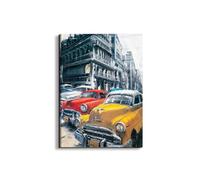 Artopweb EarthArt Total Gloss 78 x 58 cm Light Mirror Gloss Picture Ready to Hang Home Art Decoration Italian Design Eco-Friendly - Havana Cars Collection by Art Studio