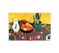 Artopweb MetalArt Materic 53 × 80 cm 3D Material Painting Rugged Brush Effect Ready to Hang Home Art Decoration Italian Design Eco-Friendly - Still Life with Hyacinthe by Macke August