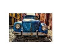 Artopweb MetalArt Materic 53 × 80 cm 3D Textured Painting Rugged Brush Effect Ready to Hang Home Art Decoration Italian Design Eco-Friendly - VW Beetle by Art Studio