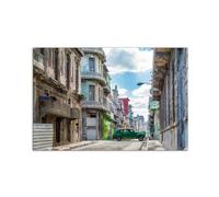 Artopweb MetalArt Materic 53 x 80 cm 3D Textured Painting with Sturdy Brush Effect Ready to Hang Home Art Decoration Italian Design Eco-Friendly - Havana Green Car by Art Studio