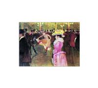 Artopweb MetalArt Materic 58 × 78 cm 3D Material Painting Rugged Brush Effect Ready to Hang Eco-Friendly - Homage to Toulouse-Lautrec - Ball im Moulin Rouge