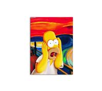 Artopweb MetalArt Materic 78 × 58 cm 3D Material Painting Rugged Brush Effect Ready to Hang Home Art Decoration Italian Design Eco-Friendly - Homer the Scream by Art Studio