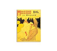 Artopweb MetalArt Materic 78 × 58 cm 3D Textured Painting Rugged Brush Effect Ready to Hang Home Art Decoration Italian Design Eco-Friendly - Moulin Rouge la Goulue by Toulouse-Lautrec