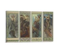 Artopweb Mucha The Moon And Stars Poster Canvas Poster Wall Art Picture Prints Hanging Photo Decor Home Posters Artworks 08x12inch(20x30cm)
