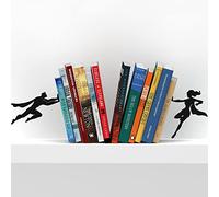 Artori Design Book Ends to Hold Books Heavy Duty Hidden Metal Bookends for Shelves Bookend Book Holder for Home Decorative Gift for Book End Lovers and Home Décor (Supergal+Book&Hero)