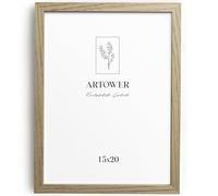 Artower® 15x20cm Oak Wooden Photo Frame for 15 x 20 cm Print | 15x20 Picture Frame for Family Photos Certificates Posters | 6x8 inch Wall Frame for Small Collages and Living Room Décor