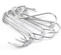 ARTOYS Meat Hooks 4'' 4mm, SUS304 Stainless Steel Butcher's Hook (20Pcs) - Heavy-Duty Hooks for Smoking, Drying, Butchering,BBQ, Grilling, and Biltong Making