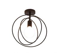 Artpad Vintage Loft Led Ceiling Lamp Black Iron Cage 360° Rotatable Round Ceiling Corridor Lamp Nordic Metal Light for Kitchen Bedroom Balcony Aisle Bar E27 Ceiling Light Fixture