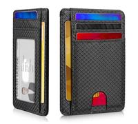 Artpaxy Slim Wallet for Men & Women, Minimalist Front Pocket Card Holder for Travel, RFID Blocking, Water Resistant Nylon Wallet for ID & Cash & Credit Card, Black, 0.2" x 3.94" x 5.51", Minimalist