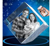 ArtPix 3D Crystal Photo Personalized Gifts For Father Day With Your Own Photo for Mom Him Her Dad 3D Laser Etched Picture Engraved Crystal Customized Memorial Anniversary Couples Gifts