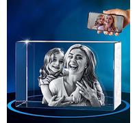 ArtPix 3D Crystal Photo, Personalized Mothers Day Gifts With Your Own Photo for Him, Her, Mom, Dad, 3D Laser Etched Picture, Engraved Crystal, Customized Memorial Anniversary Couples Gifts