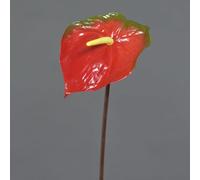 artplants.de Artificial Anthurium MOIRA, yellow-red, 30"/75cm, Ø 5.1 / 13cm - Flamingo flower/Silk Anthurium