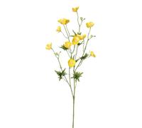 artplants.de Artificial Buttercup spray NORA, yellow, 28"/70cm | with 12 flowers, 3 buds - Artificial flower/Fake buttercup