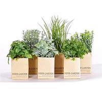artplants.de Artificial herb mix CHUCK in paper pot, green, 6"-10"/15-25cm - Artificial plants/False herbs