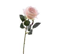 artplants.de Artificial Rose SIMONY, light pink, textile, 18"/45cm, Ø 3.1 / 8cm - Artificial flower/Single stem rose