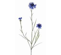 artplants.de Fake cornflower KELSIE, blue, 28"/70cm, Ø1.6"/4cm - Artificial flowers/False cornflower