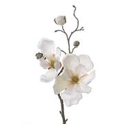 artplants.de Fake magnolia spray MALBINE, cream, 20"/50cm, Ø2.4"-4"/6-10cm - Artificial flowers/False magnolia flower