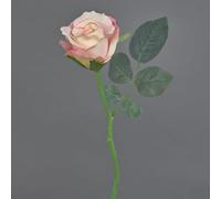 artplants.de Mini artificial Rose spray ELLI with leaves, rose- coloured, 12"/30cm, Ø 2.4"/6cm - Silk flower/Fake flower rose