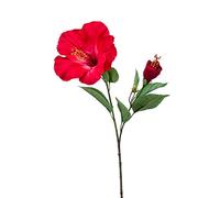 artplants.de Silk hibiscus flower OAHU with flowers, red, 65cm - Fake rose mallow/Artificial hibiscus plant