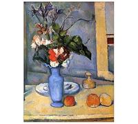 ArtPlaza Cezanne Paul-Still Life with Blue vase Decorative Panel, Wood, Multi-Colour, 60 x 1.8 x 80 cm