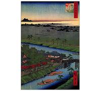 ArtPlaza Hiroshige Utagawa-Yanagishima Decorative Panel, Wood, Multi-Colour, 60 x 1.8 x 90 cm