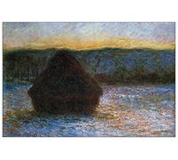 ArtPlaza Monet Claude-Haylofts thaw, sunset Decorative Panel, Wood, Multi-Colour, 90 x 1.8 x 60 cm