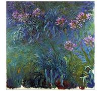 ArtPlaza Monet Claude-Jewelry lilies Decorative Panel, Wood, Multi-Colour, 50 x 1.8 x 50 cm