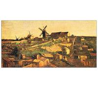 ArtPlaza Van Gogh Vincent-The Montmartre hill with windmills Decorative Panel, Wood, Multi-Colour, 100 x 1.8 x 50 cm