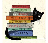 ArtPress, Jenny Frean, Literary Kitty, Blank Greeting Card, (15 x 15cm)