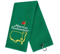 Artpreti Funny Golf Towel, The Masters - Golf Gifts for Men, Golf Accessories for Men, Embroidered Golf Towels for Bags with Clip, Green