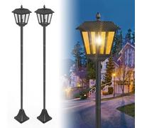 Artrastar Outdoor LED Solar Lights - Cemetery Lantern with Stake, Waterproof Solar Garden Lights, Paths Street Lights, 170cm Warm White Light (2 Pieces)