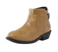 ARtray Ankle Boots Women's Boots Sexy Fashion Round-Toe Chunky Heel Boots Women Buckle Party Short Boots Side Zip Cowboy Boots Lightweight Leisure Breathable Work Shoes, Brown1, 8 UK