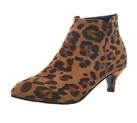 Boots For Women Uk High Heel Women'S Fashion Pattern Short Boots Pointed Toe Zipper Ankle Boots For Ladies Ladies Casual Smart Party Shoes Booties Comfy Lightweight Utility For Outdoor