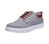 ARtray Business Shoes Men's Wide Men's Low Top Canvas Hiking Shoes Lace Up Fashion Trainers Casual Shoes Men's Shoes White, gray, 11 UK