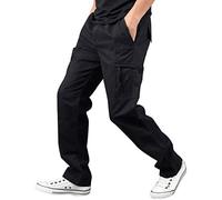 ARtray Cargo Work Trousers for Men Casual Sweatpants Fashion Solid Color Tracksuit Bottoms Mens Stylish Fit Gym Joggers Lightweight Training Pant Camping Hiking Trousers Slim Fit Multi Pockets Black