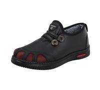 ARtray Fell Women's Fleece Thickened Warm Cotton Shoes Flat Non-Slip Waterproof Snow Boots Made of Chain, D Black, 8 UK