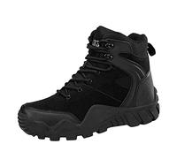 ARtray Hiking Shoes Men's Black Tactical Combat Boots Army Fashion High Top Lace-Up Shoes Non-Slip Thick Sole Trekking Shoes Mountain Shoes Men's Trail Running Shoes Outdoor Essentials, Black (black 1
