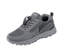 ARtray Men's Casual Shoes Trainers Leisure Street Running Shoes Performance Men's Trainers in Grey/Black Slip On Walking Shoes with Foot Arch Support Shock Absorption and Back Bounce Fitness Shoes